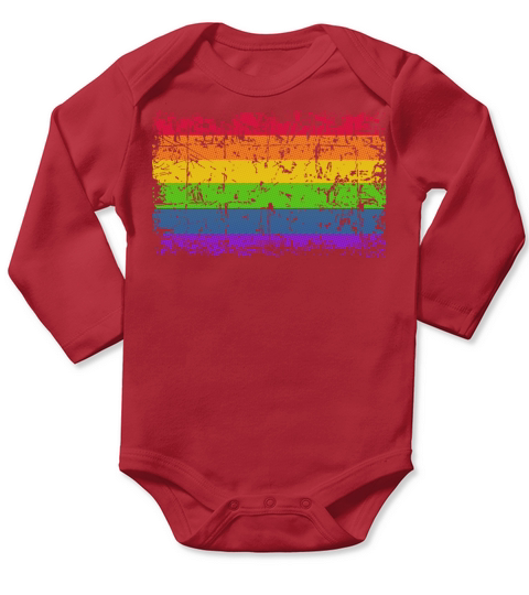 Rainbow Flag Vintage Long Sleeve Baby One-Piece