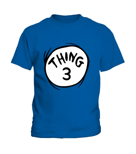 Dr Seuss Thing 3 Emblem RED Kids T-Shirt