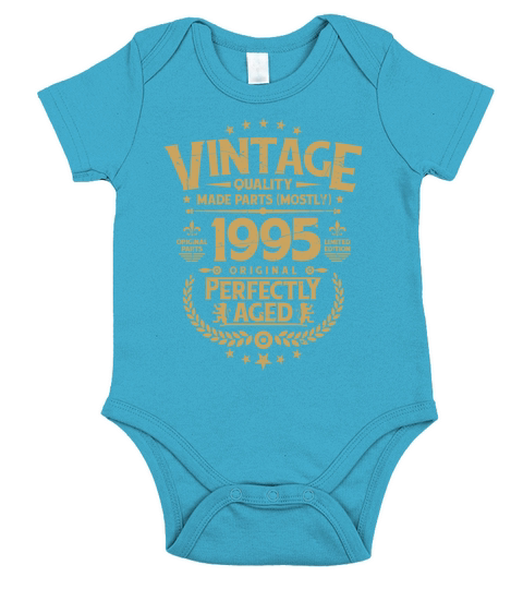 Vintage Birthday Tee Funny Shirt For Him 1995 Short Sleeve Baby One-Piece