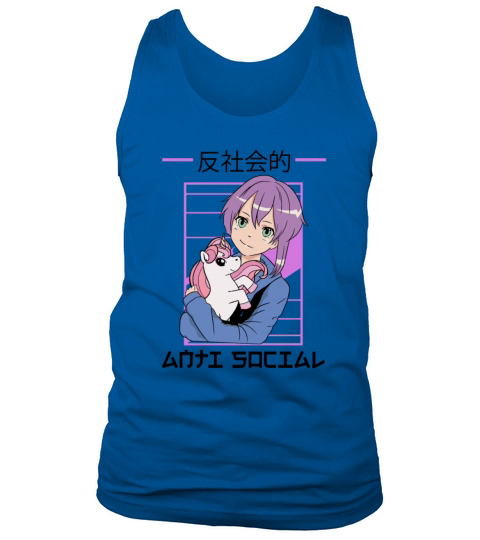 Kawaii Video Gamer Otaku Anti Social Unicorn Anime Tank Top Unisex