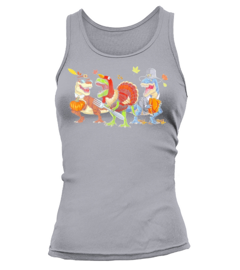 Dinosaur Thanksgiving Boys Turkey Saurus Witch Women's Tank Top