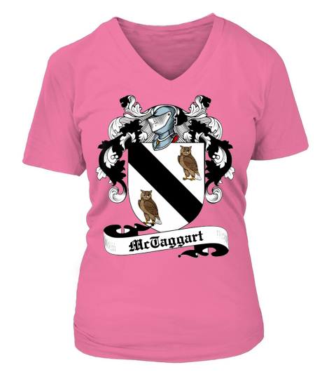McTaggart Family Crest Scottish Family Crests V-neck T-Shirt Woman
