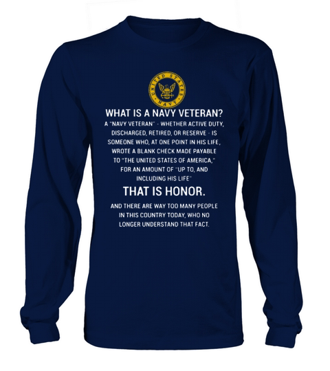 What is a navy veteran that is honor Men's Long Sleeve