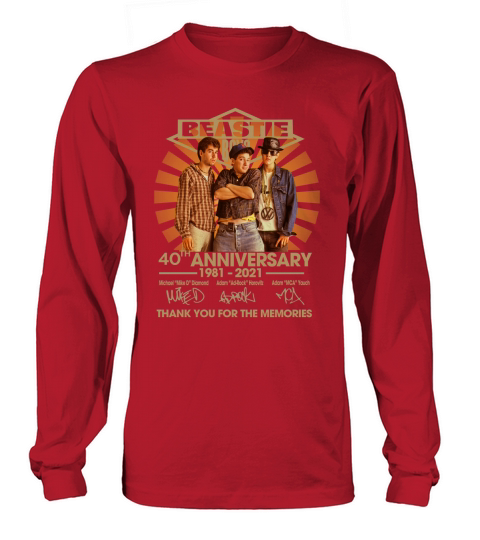 Beastie boys 40th anniversary 1981 2021 thank you for the memories signatures Long sleeved Unisex