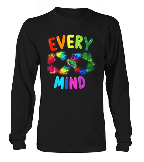 Colorful Rainbow Neurodiversity Every Mind Infinit Men's Long Sleeve