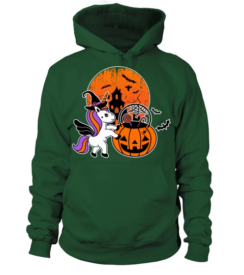 Cute Halloween Shirt Girls Kids Witchy Unicorn Women's Hoodie