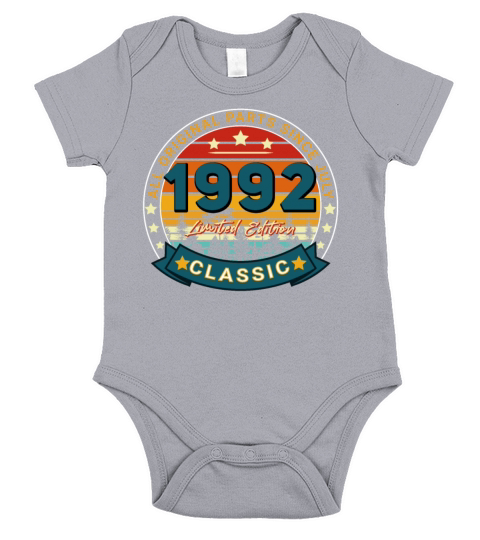 July 1992 Vintage Gift Idea Short Sleeve Baby One-Piece