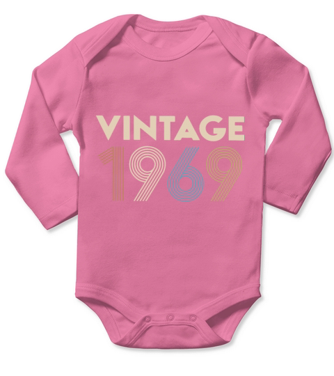 vintage 1969 birthday gift men women birthday Long Sleeve Baby One-Piece