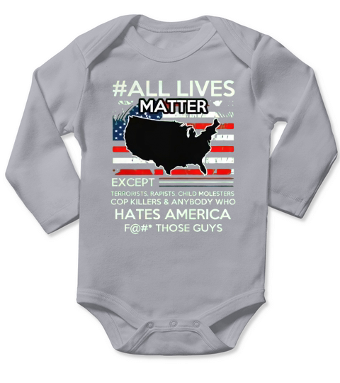 HATES AMERICA Long Sleeve Baby One-Piece