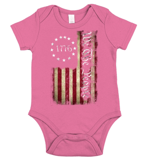We The People 1776 Worn Out Flag Short Sleeve Baby One-Piece