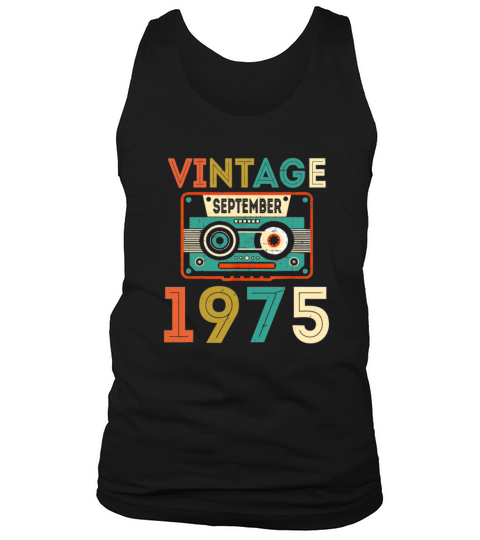 Vintage September 1975 44th Birthday Gift 44 Years Men's Tank Top