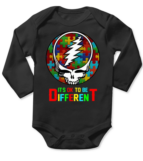 Grateful Dead Autism It’s Ok to be different shirt Long Sleeve Baby One-Piece