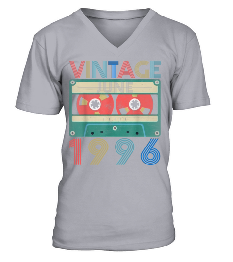 Retro Vintage June 1996 birthday Men's V-Neck T-shirt