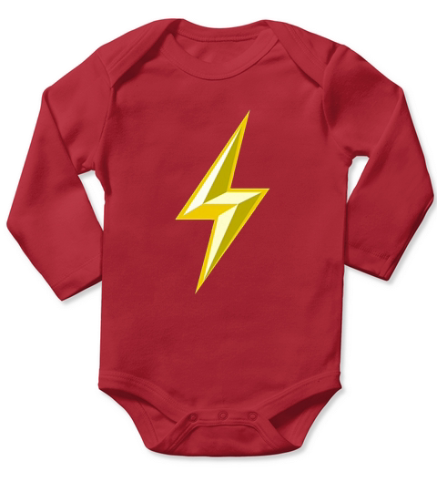 Lightning Bolt Emoji Thunder Flash Shock Long Sleeve Baby One-Piece