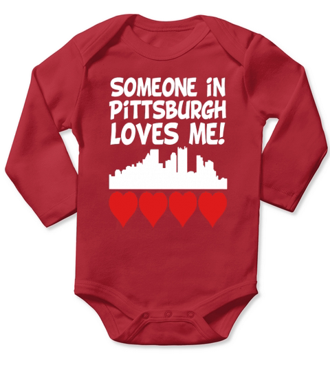 Someone In Pittsburgh Pennsylvania Loves Me - Baby Lap Shoulder T-Shirt Long Sleeve Baby One-Piece