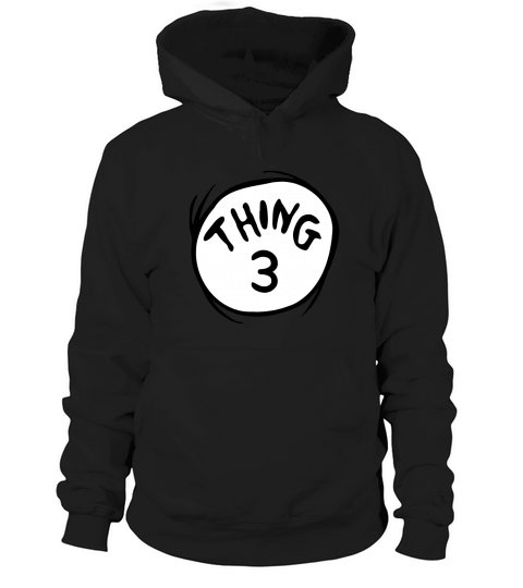 Dr Seuss Thing 3 Emblem RED Hoodie Unisex