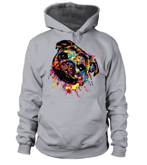 Colorful Paint Pug dog Women's Hoodie