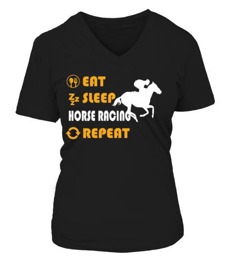 Horse Racing Graphic T-Shirt Women's V-Neck T-shirt