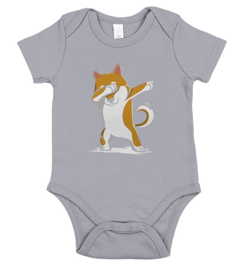 Shiba Inu Cute Dabbing T-Shirt Funny Dab Dance Gift Shirt Short Sleeve Baby One-Piece