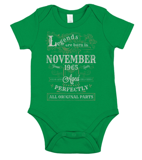 Legends are Born In November 1965 Birthday Short Sleeve Baby One-Piece