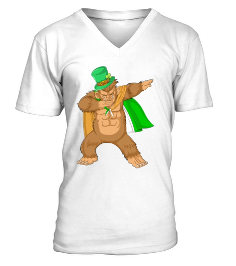 dabbing bigfoot st patricks day Men's V-Neck T-shirt