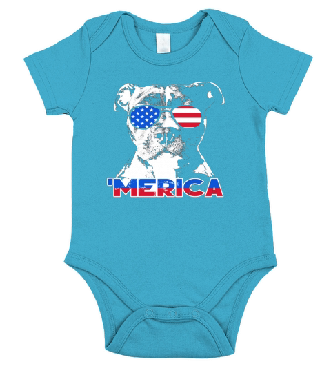 Patriot Pitbull Merica Frontside Short Sleeve Baby One-Piece