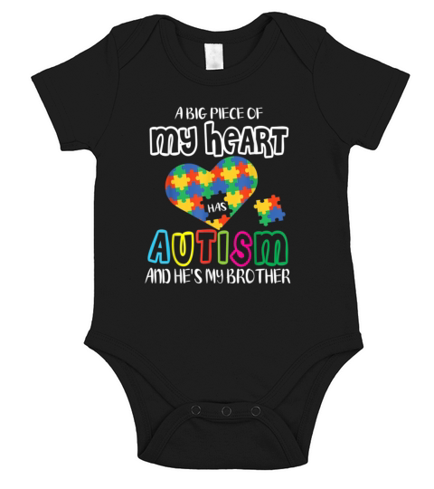 A Big Piece Of My Heart Has Autism And Hes M 3 Short Sleeve Baby One-Piece