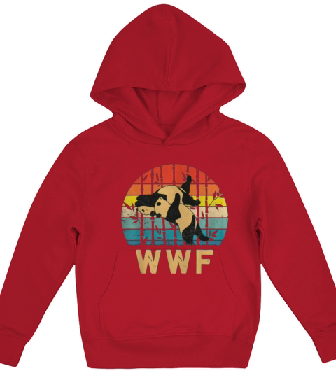 Sunset Vintage Panda Bears WWF’s Finish Him Panda Lover Kids Hoodie