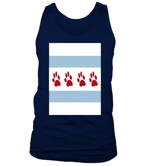 DOG LOVERS CHICAGO FLAG Paw Prints Custom T Shirt Tank Top Unisex