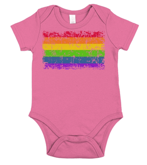 Rainbow Flag Vintage Short Sleeve Baby One-Piece
