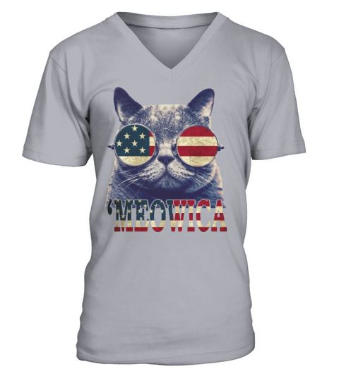 4th of July MEOWICA Men's V-Neck T-shirt