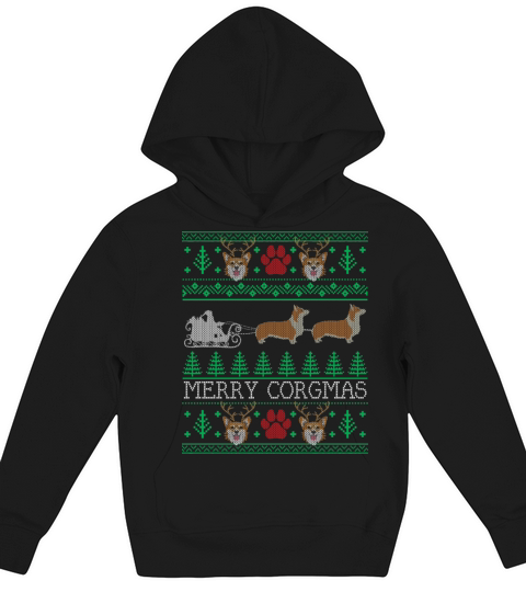 Funny Corgi Dog Lover Owner Corgi Ugly Christmas Kids Hoodie