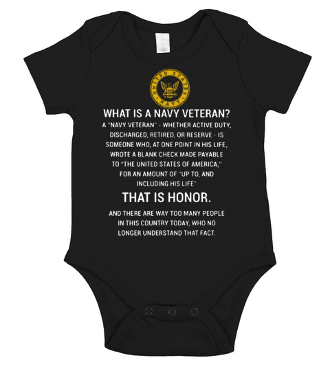 What is a navy veteran that is honor Short Sleeve Baby One-Piece