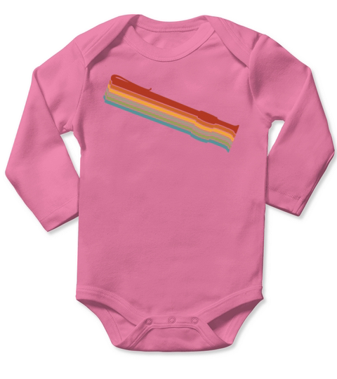Retro Vintage Marching Band Flute Long Sleeve Baby One-Piece