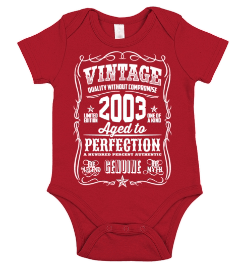 Vintage 2003 Aged to Perfection White print Short Sleeve Baby One-Piece