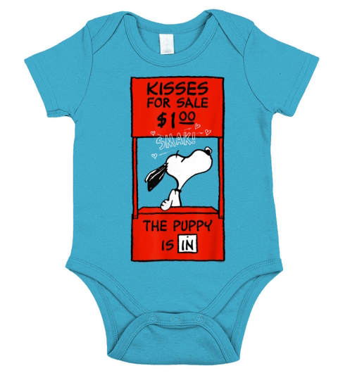 Peanuts Snoopy Kisses Valentines Short Sleeve Baby One-Piece