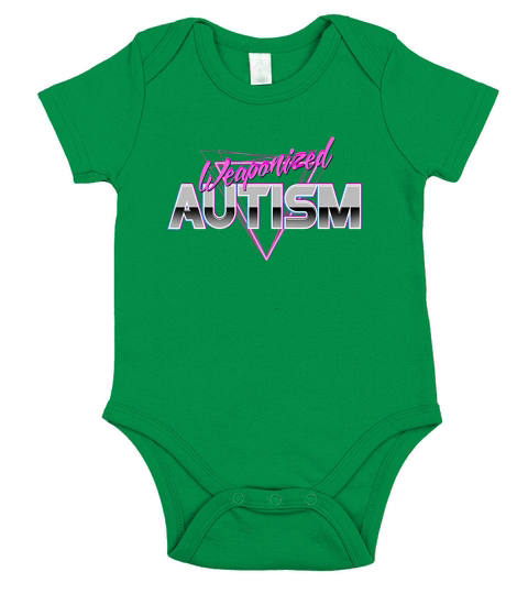 Weaponized Autism T-Shirt - Funny Meme 80s Aesthetic Short Sleeve Baby One-Piece