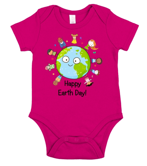 Happy Earth Day Children Around The Planet 2019 Short Sleeve Baby One-Piece