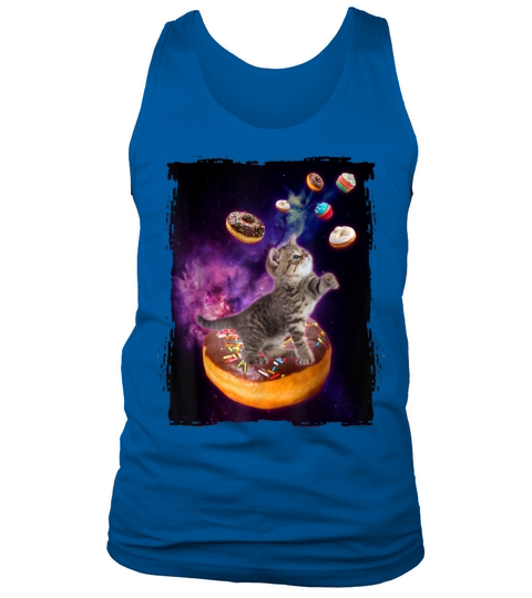 Abyssinian Cat Design Space Donuts Kitty in Spac Men's Tank Top