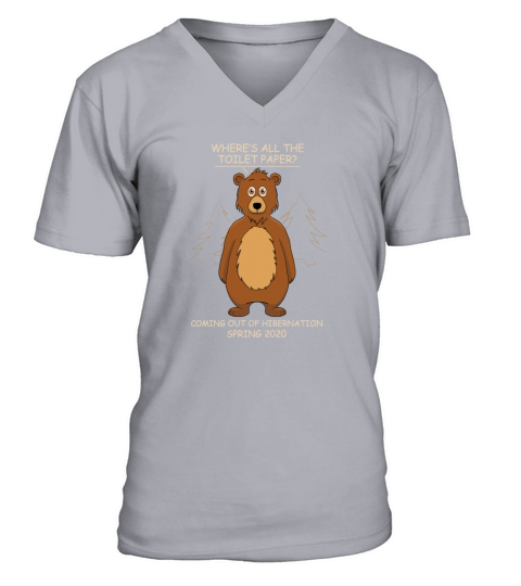 Funny Bear Cartoon Dark Men's V-Neck T-shirt