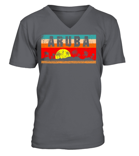 Relaxing Tropical Aruba Distressed Sunset Gift Men's V-Neck T-shirt