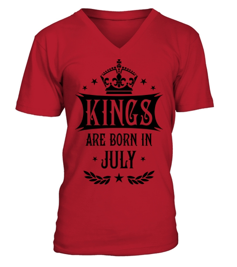 18 Kings are born in July King Happy Birthday Men's V-Neck T-shirt
