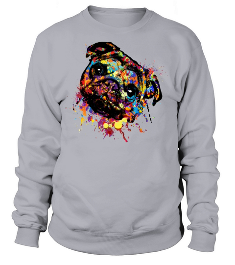 Colorful Paint Pug dog Women's Sweatshirt