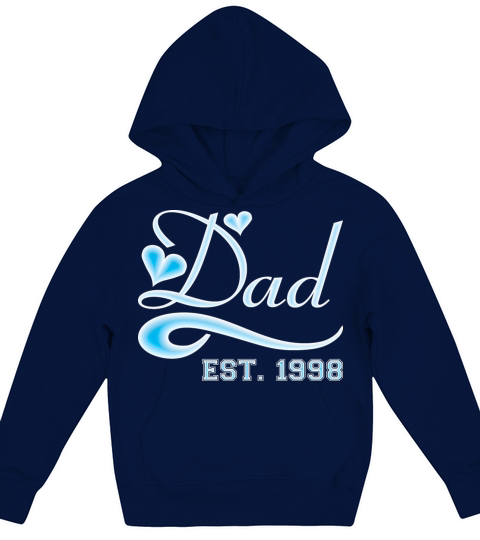Dad Established 1998 Happy Fathers Day Kids Hoodie