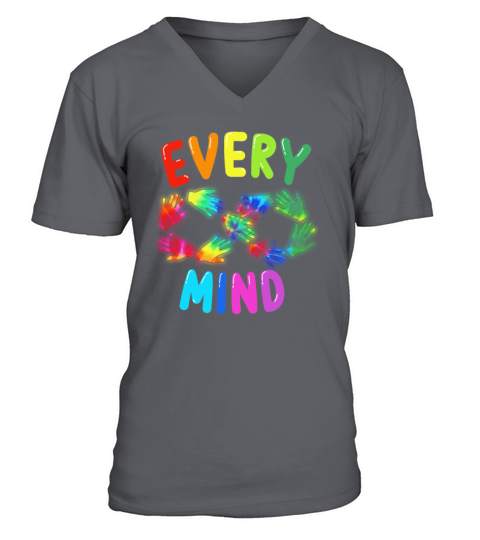 Colorful Rainbow Neurodiversity Every Mind Infinit Men's V-Neck T-shirt