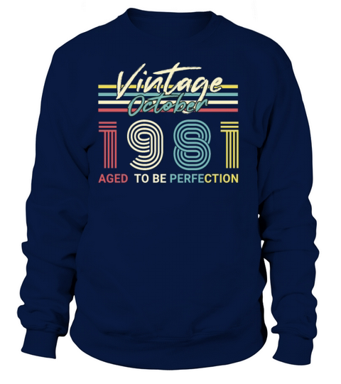 Born 1981 October Vintage Gift Idea Women's Sweatshirt