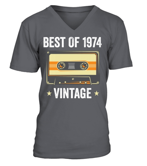 Best of 1974 Vintage - 47th Birthday Cassette Tape Men's V-Neck T-shirt