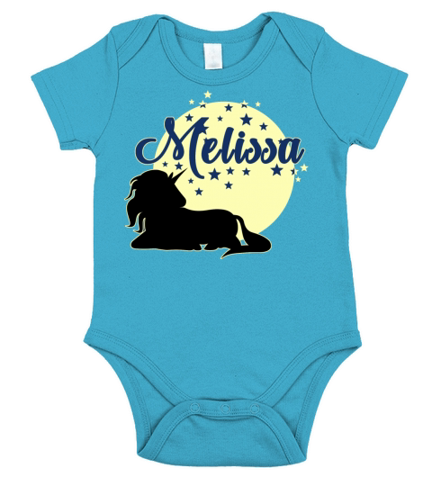 Melissa cute first name unicorn Short Sleeve Baby One-Piece