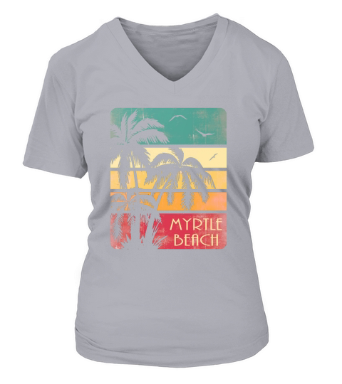 Myrtle Beach Vintage Sommer V-neck T-Shirt Woman