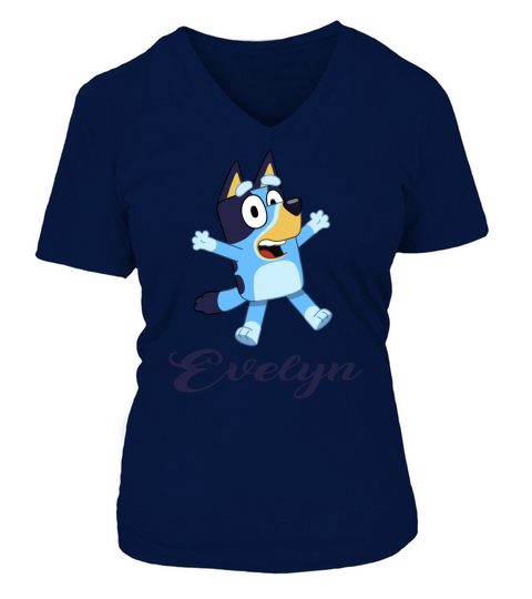 Evelyn Bluey  Cartoon 2020 Girl Name - Baby Onesie V-neck T-Shirt Woman